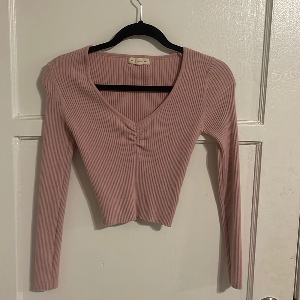 Pacsun Pink Long sleeve crop top